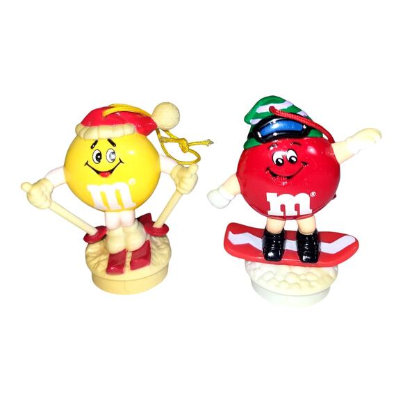 Vintage 90s Mars Inc Lot of 9 M&M Christmas Ornament Toppers Assorted 3 - 3.5" - Picture 4 of 8